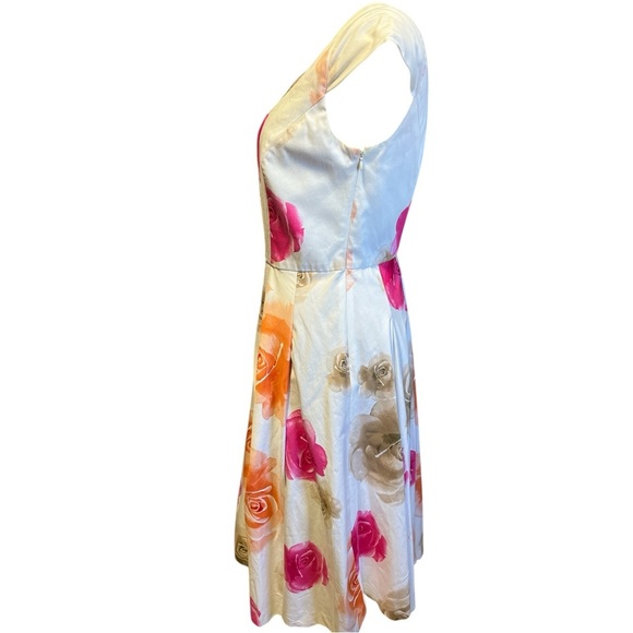 Calvin Klein Bouffant Floral‎ Dress Midi Party Wedding Guest Easter Garden Girl - Picture 7 of 14